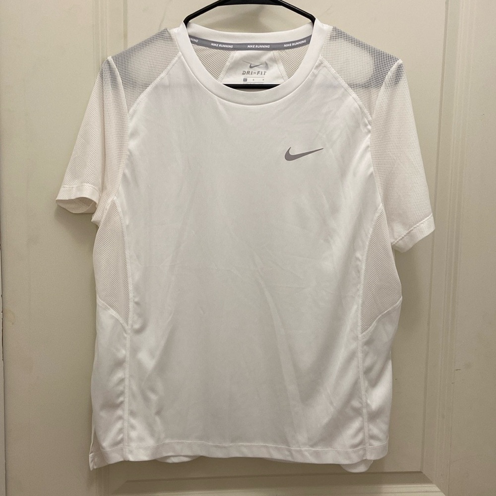 White Nike Running Dri-Fit Shirt Large
